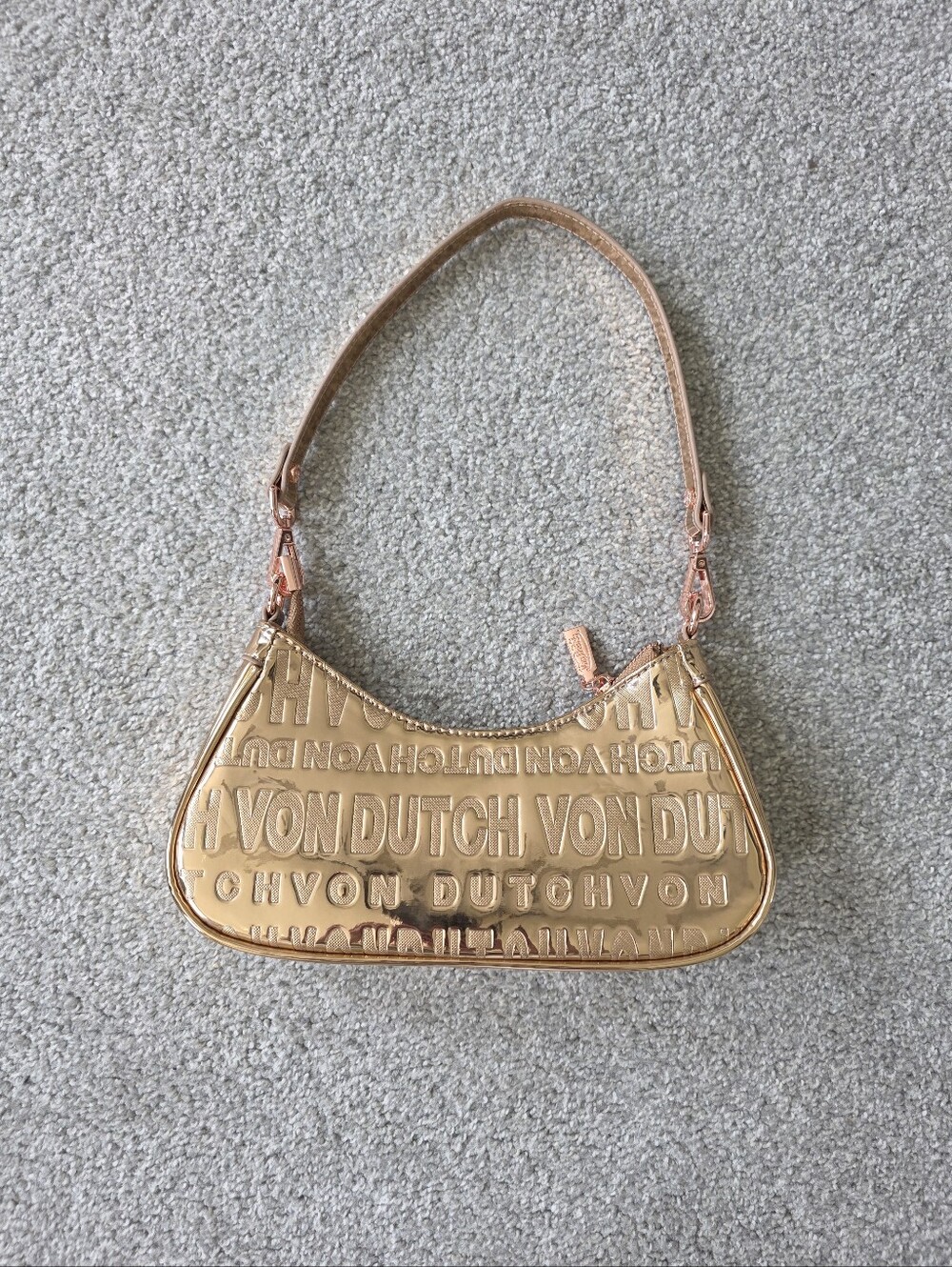 Von Dutch Metallic Gold Mini Shoulder Bag